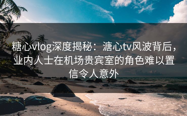 糖心vlog深度揭秘：溏心tv风波背后，业内人士在机场贵宾室的角色难以置信令人意外